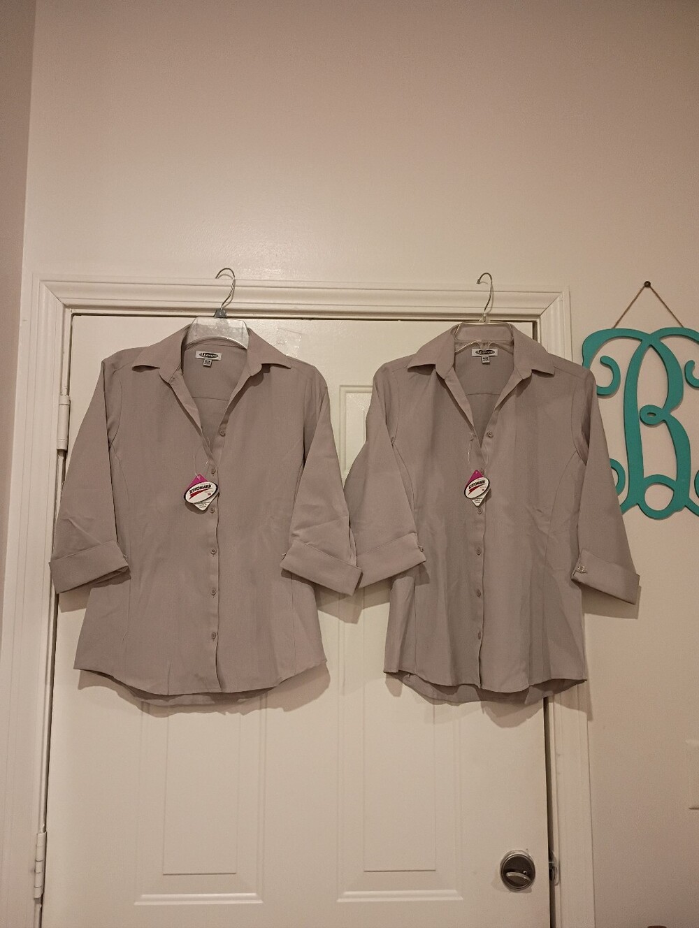 Edwards Women’s Button-Front Taupe Blouses